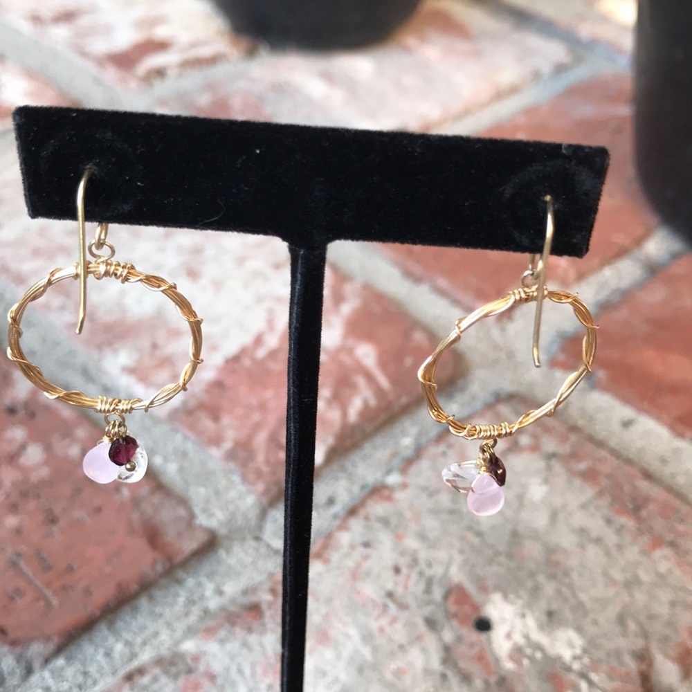 Vermeil Genuine Gemstone Earrings - Picture 3 of 3